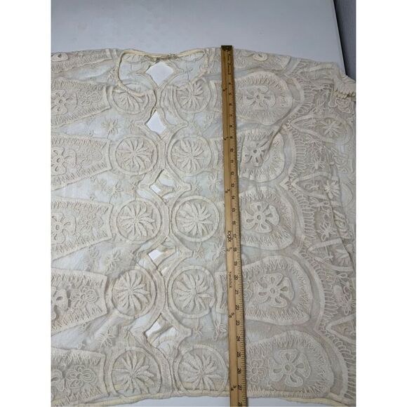 Jen's Pirate Booty Bohemian Wanderlust Lace Embroidered Kaftan Cover Up OS Cream - Picture 5 of 11